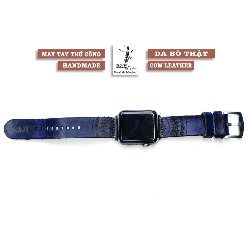 Tổng hợp dây đồng hồ da bò thảo mộc trống đồng đơn bền chắc - chính hãng RAM Leather