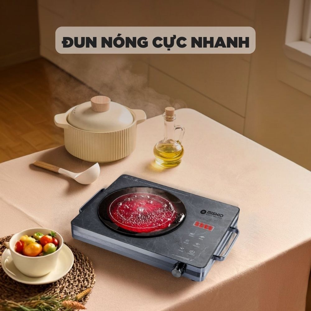 Bếp hồng ngoại Mishio MK417 mặt kính cường lực cao cấp - hàng chính hãng