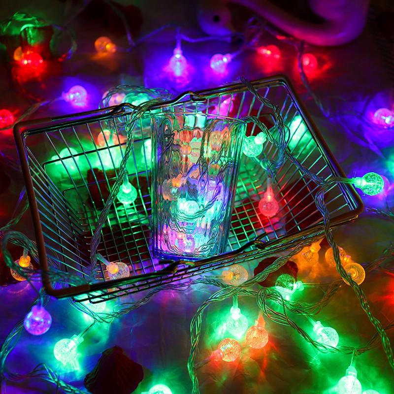 Dây đèn led pha lê 6m trang trí nhà cửa lung linh, đèn trang trí mẫu mới