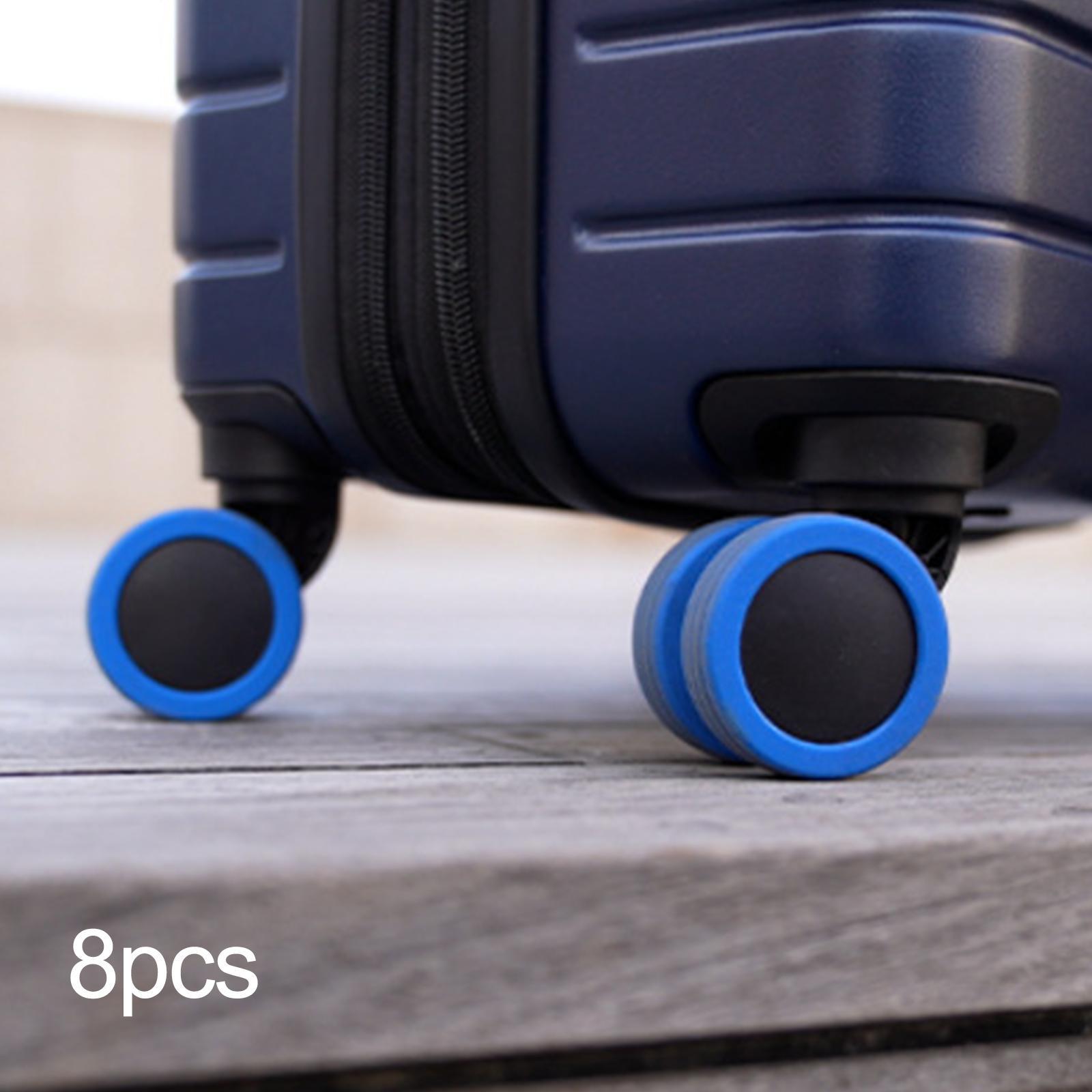 8 Pieces Luggage Wheels Covers 2.05'' Diamter Soft and Elastic Scratch Guard