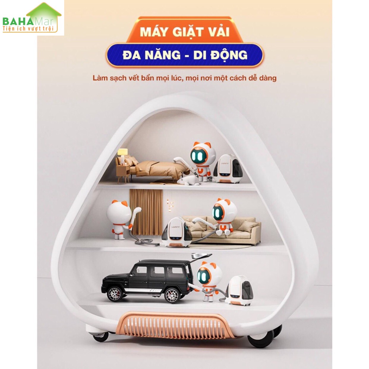 MÁY ĐA NĂNG HÚT CHÂN KHÔNG VÀ GIẶT THẢM, SOFA - MÁY LÀM SẠCH VẢI DI ĐỘNG UWANT B100 "BAHAMAR" giúp loại bỏ hoàn toàn các vết bẩn một cách nhanh chóng và triệt để, đem lại hiệu quả cao nhưng vẫn đảm bảo không làm ảnh hưởng vải