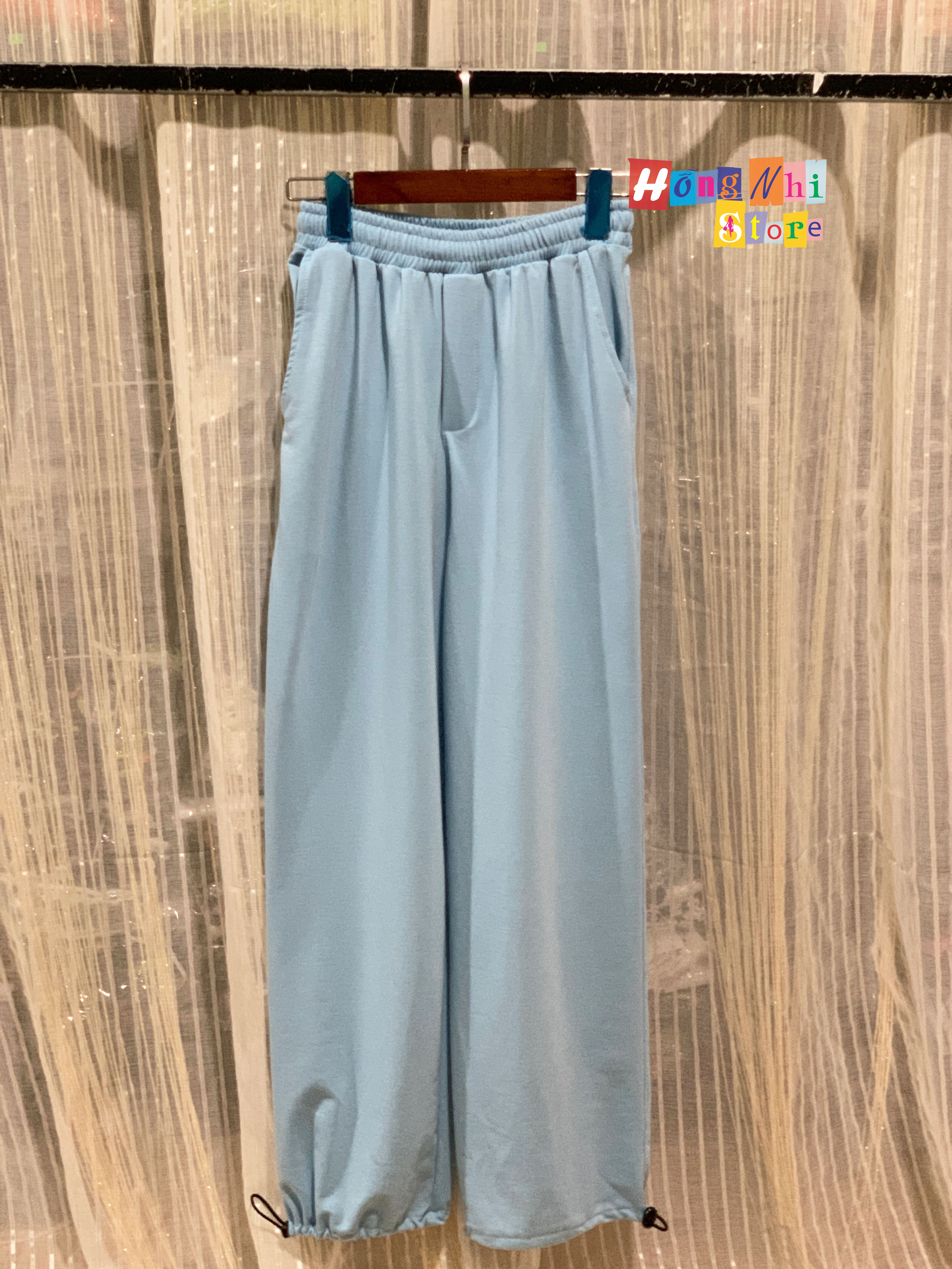 Quần Jogger Thun Dài Dây Rút Lai Màu Xanh Dương Long Basic Pant - Jogger Dây Rút Unisex - MM