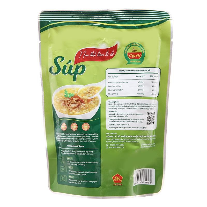 Súp nui Cây Thị thịt bằm bí đỏ gói 260g