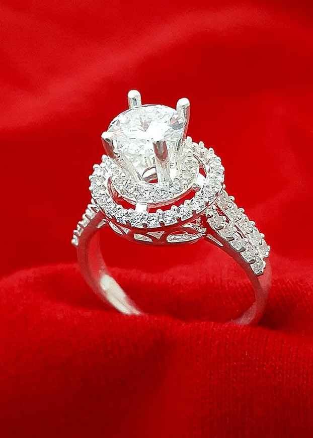 Nhẫn nữ Bạc Quang Thản, nhẫn nữ ổ cao gắn đá kim cương nhân tạo chất liệu bạc ta không xi mạ, không gỉ, không dị ứng da – QTNU1A