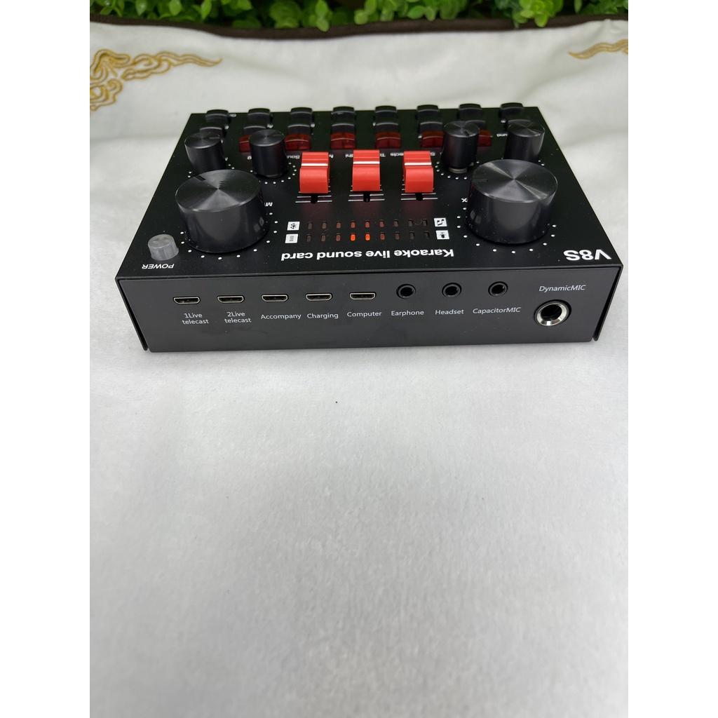 Sound Card V8S Tích Hợp Bluetooth. Chế Độ Autotune, Giả Giọng Người Già Trẻ Em,Dễ Dàng Sử Dụng. Bảo Hành 12 Tháng