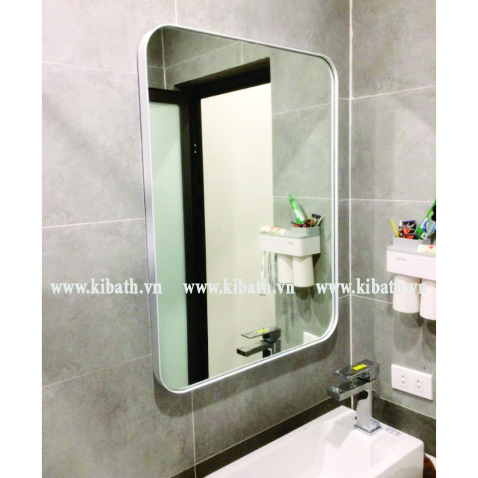 Gương Soi Kibath Chữ Nhât KT 50x70cm Khung Hợp Kim Nhôm KB-138.50x70