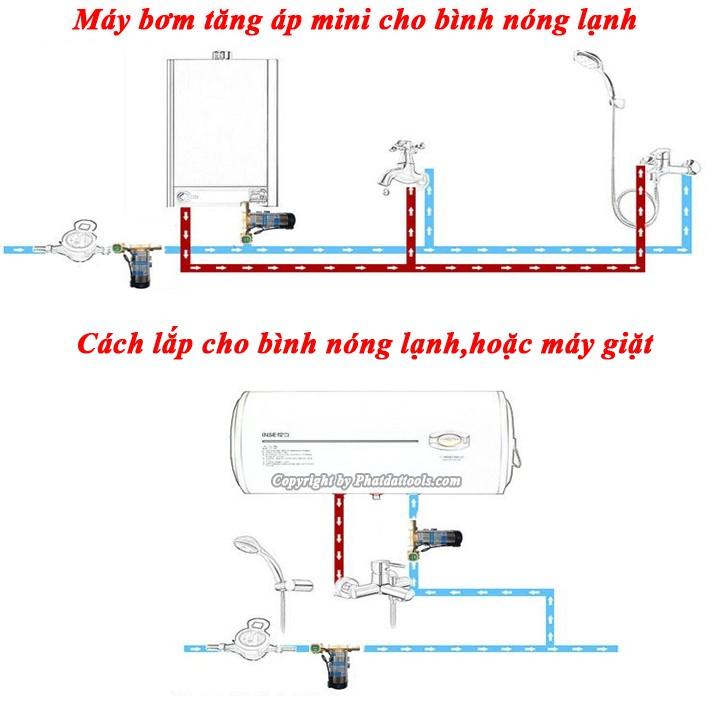 Máy bơm tăng áp tự động cho sen vòi,bình nóng lạnh,máy giặt