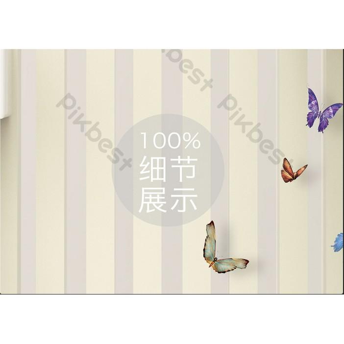Tranh dán tường Hoa và bướm trang sức sang trọng, tranh dán tường 3d hiện đại MS642404