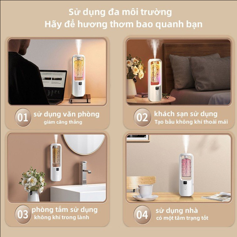 Máy Phun Sương Xông Tinh Dầu 5 Chế Độ Đèn Led Hẹn Giờ Cực Đẹp Xông Hương Thơm Nhẹ Dịu