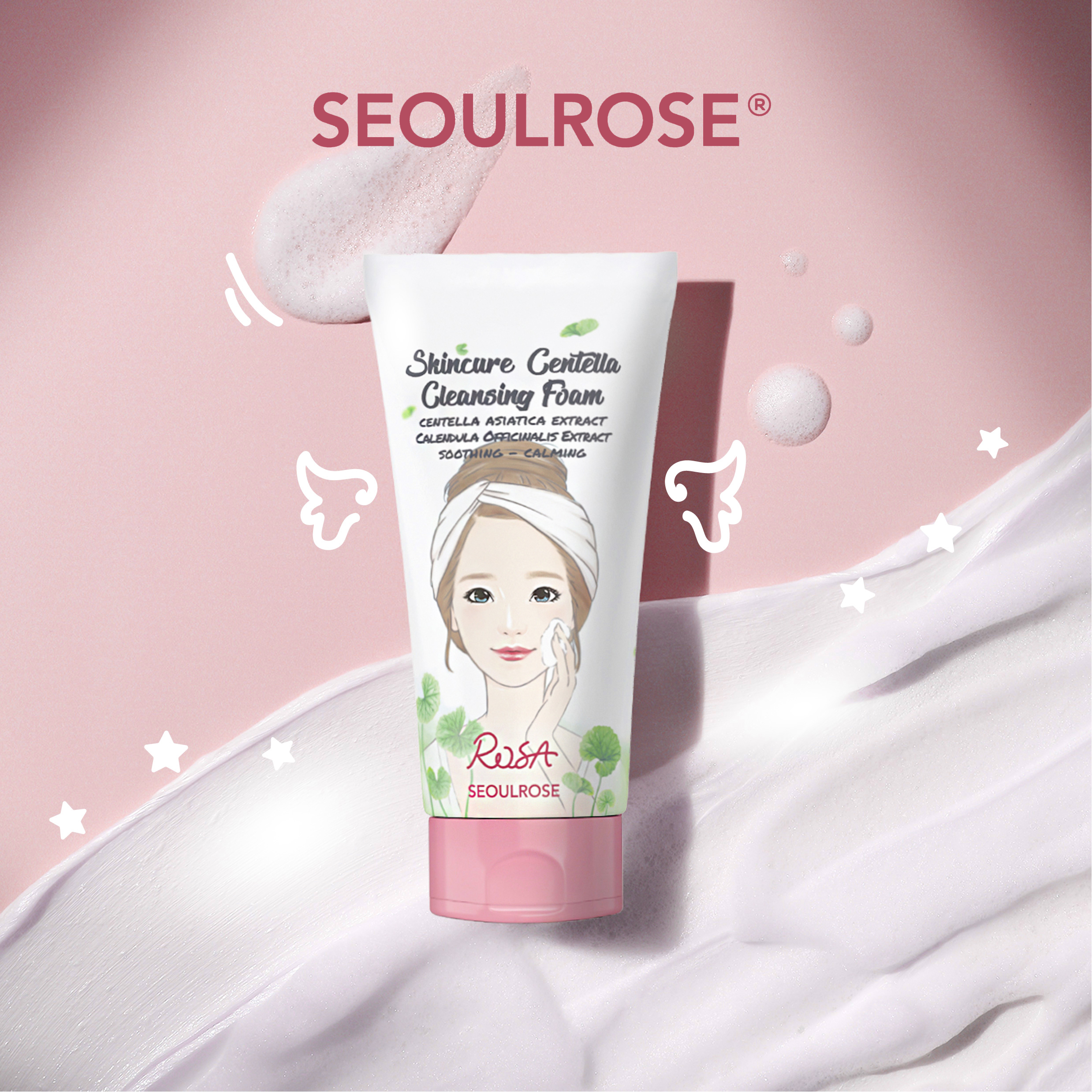Sữa rửa mặt Rosa Skincure Centella Cleansing Foam – Rửa sạch sâu, hết bã nhờn