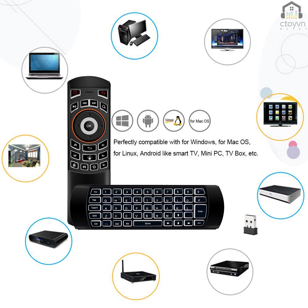 Bàn phím không dây 2.4G 6 trục điều khiển từ xa cho TV Android thông minh