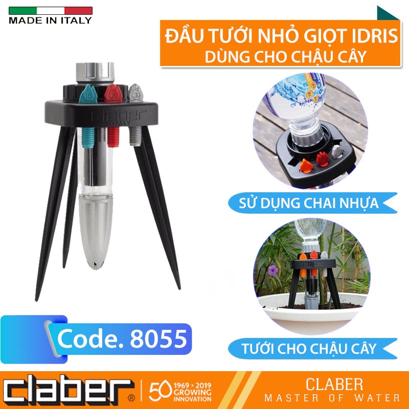 Đầu Tưới Cây Nhỏ Giọt Chậu Cây Idris + Chân Đế/ Idris Claber 8055