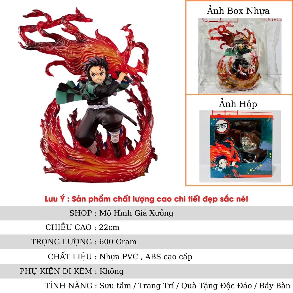 Mô hình Kimetsu No Yaiba figure Demon Slayer Kamado Tanjirou cao 22 cm trạng thái chiến đấu - figure thanh gươm diệt quỷ