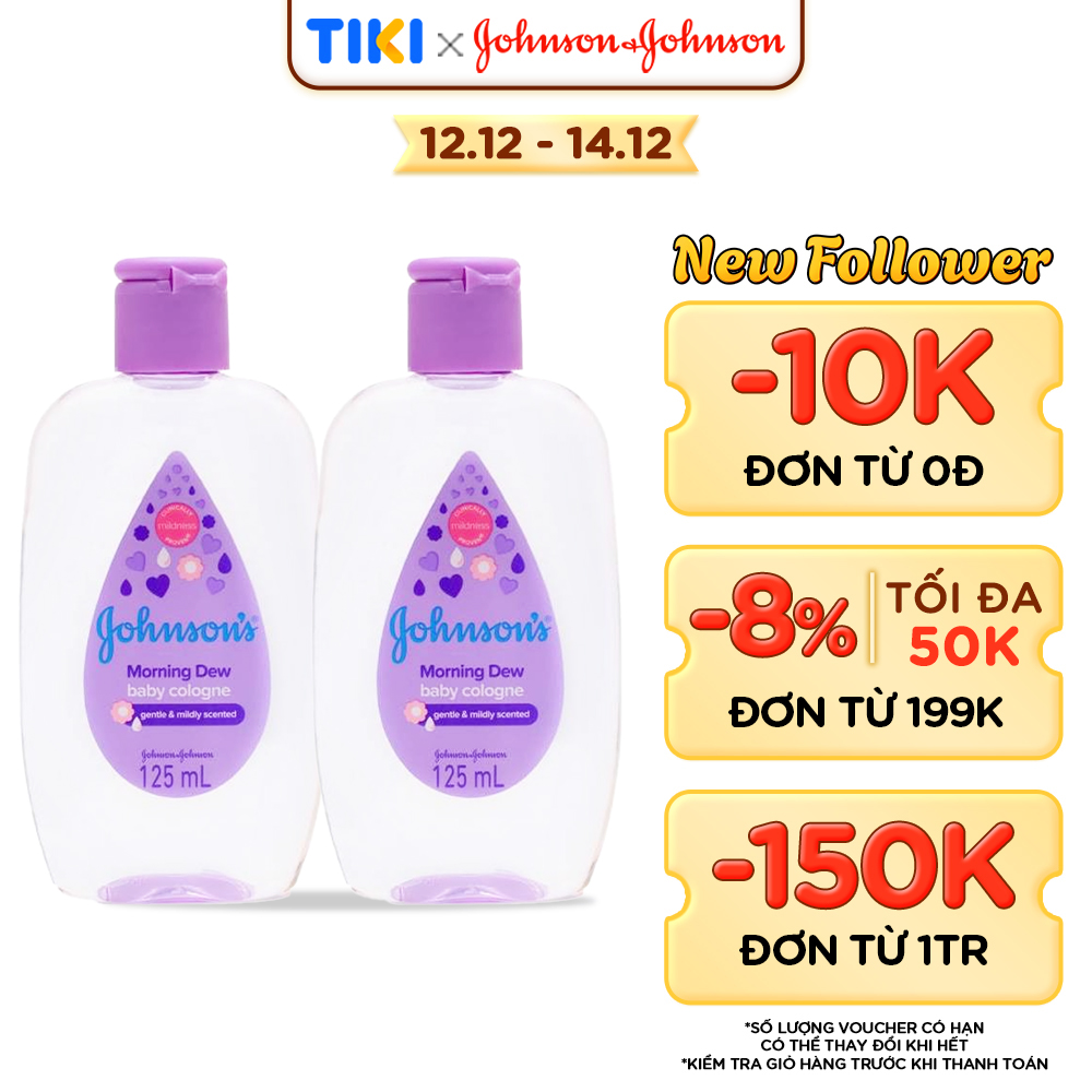 Combo 2 Chai Nước Hoa Cho Bé Johnson's Baby Cologne Hương Ban Mai Morning Dew Baby Cologne 125ml
