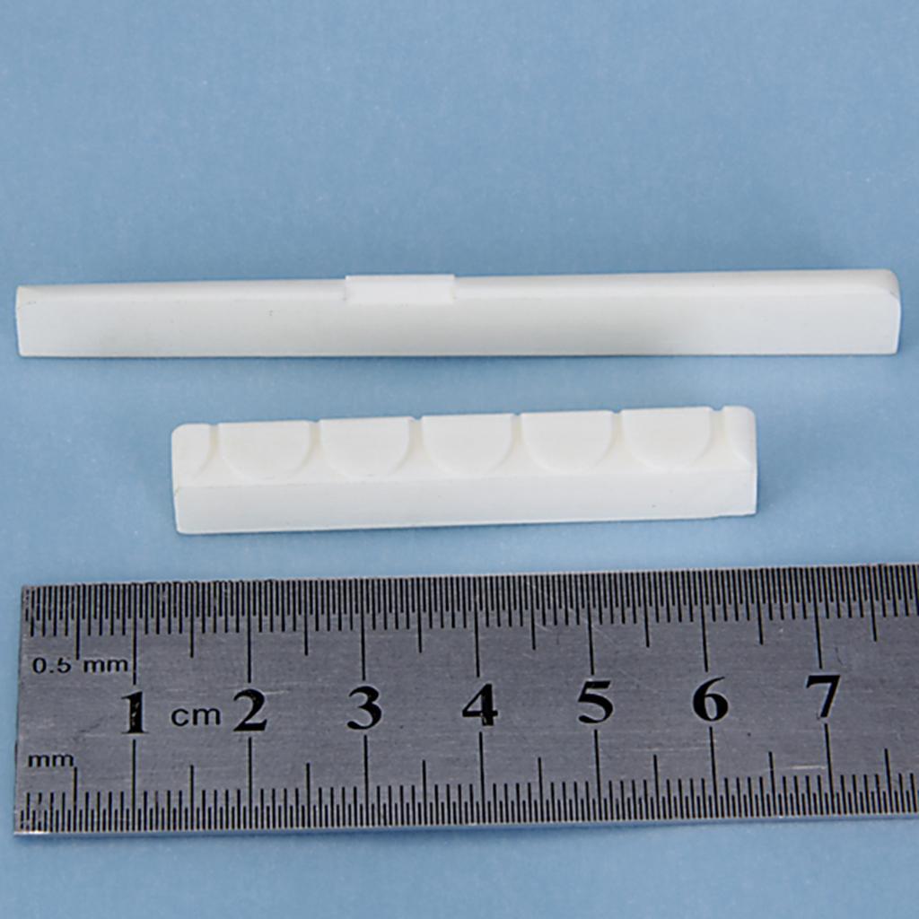 Classical Guitar Bone Saddle Nut Slotted Set