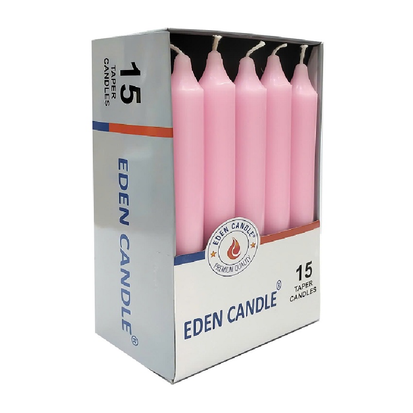 Hộp 15 cây nến thơm thẳng Eden Candle FTRAMART EDC2317 cao 15cm (Hồng)