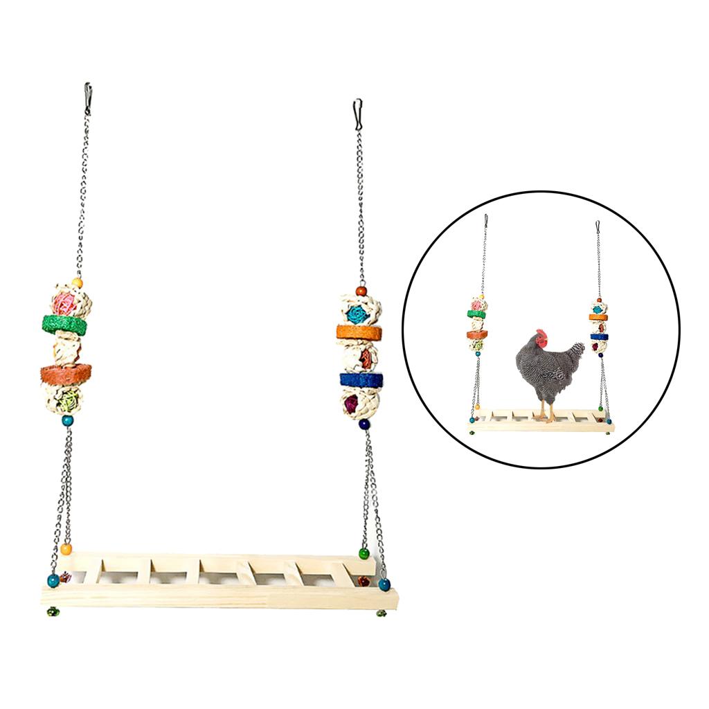 Chicken Swing Ladder Wooden Perch Handmade Chicken Toy For Macaw Trainning