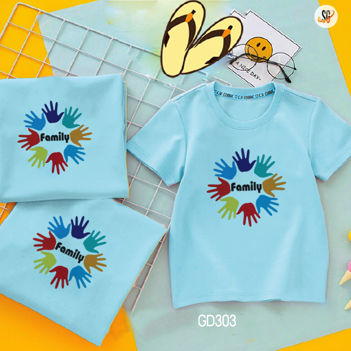 Áo thun gia đình Family Đồng phục gia đình 3/4/5 người giá rẻ Thun cotton dày dặn GD303HM