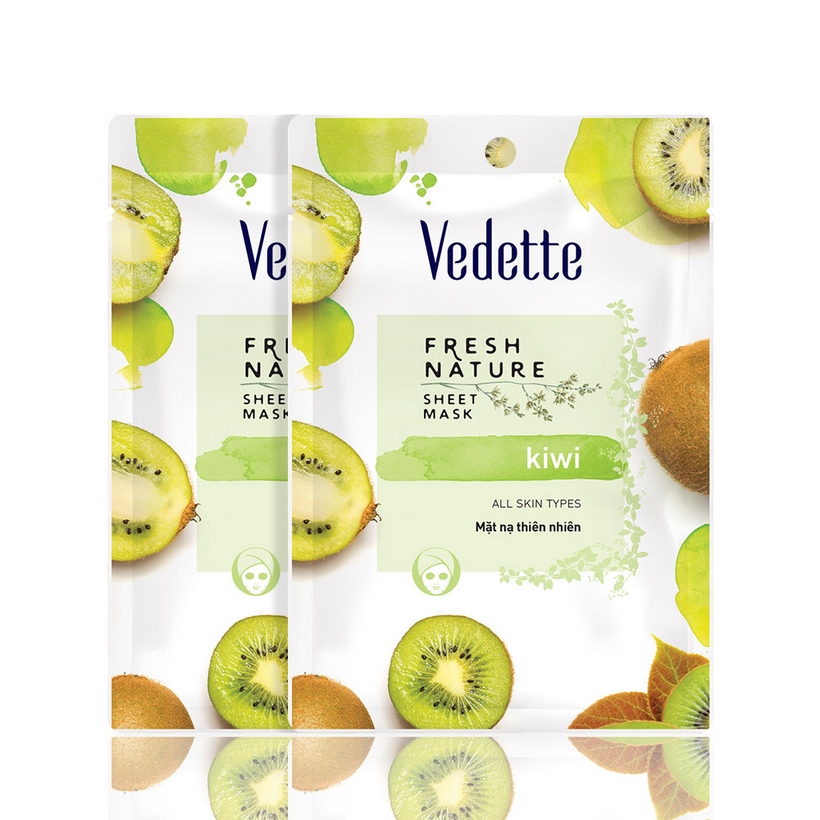 Mặt nạ giấy kiwi Vedette Fresh Fruit Facial Mask Kiwi 22ml