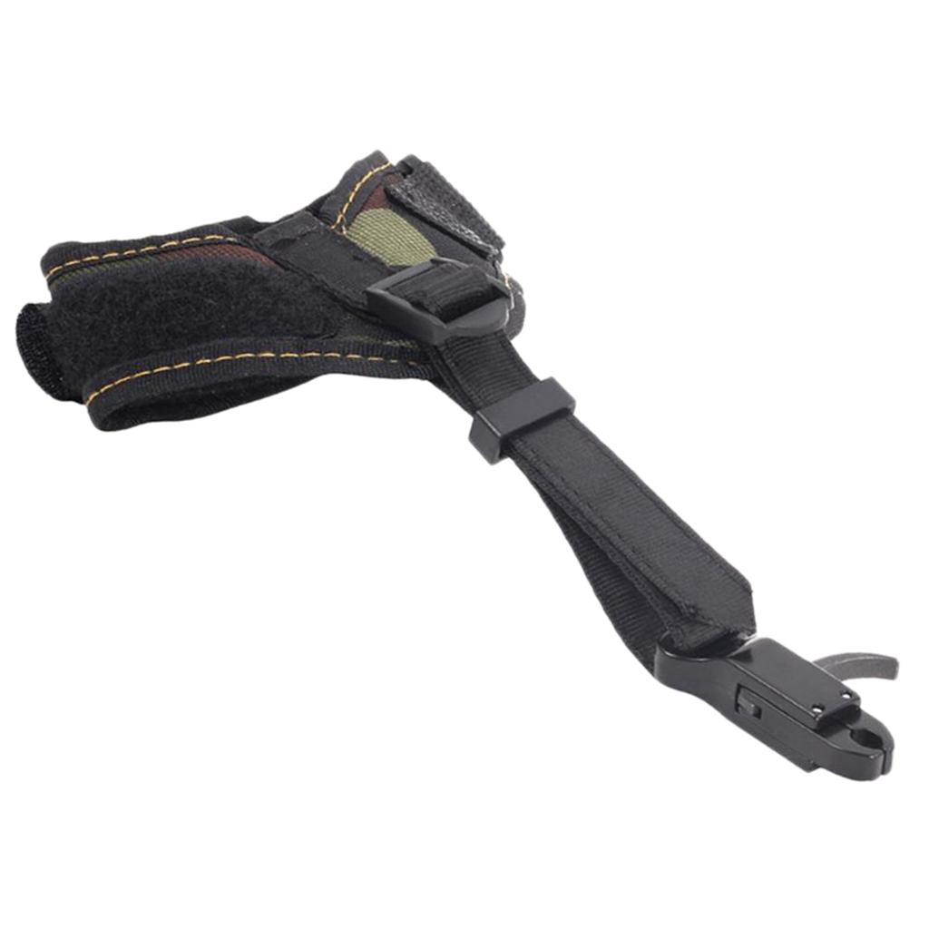 Archery Compound Bow Release Trigger Adjustable Wrist Strap -Black
