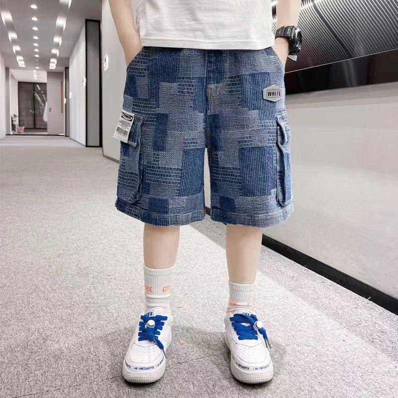 QK3 Size130-170 (25-45kg) Quần short Jean bé trai (Quần đùi dễ phối áo) Thời trang trẻ Em hàng quảng châu