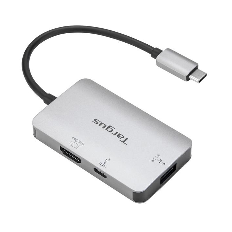 Cổng Chuyển TARGUS 3 In 1 USB-C To USB-A + USB-C + HDMI 4K - ACA948AP-51 - Hàng Chính Hãng