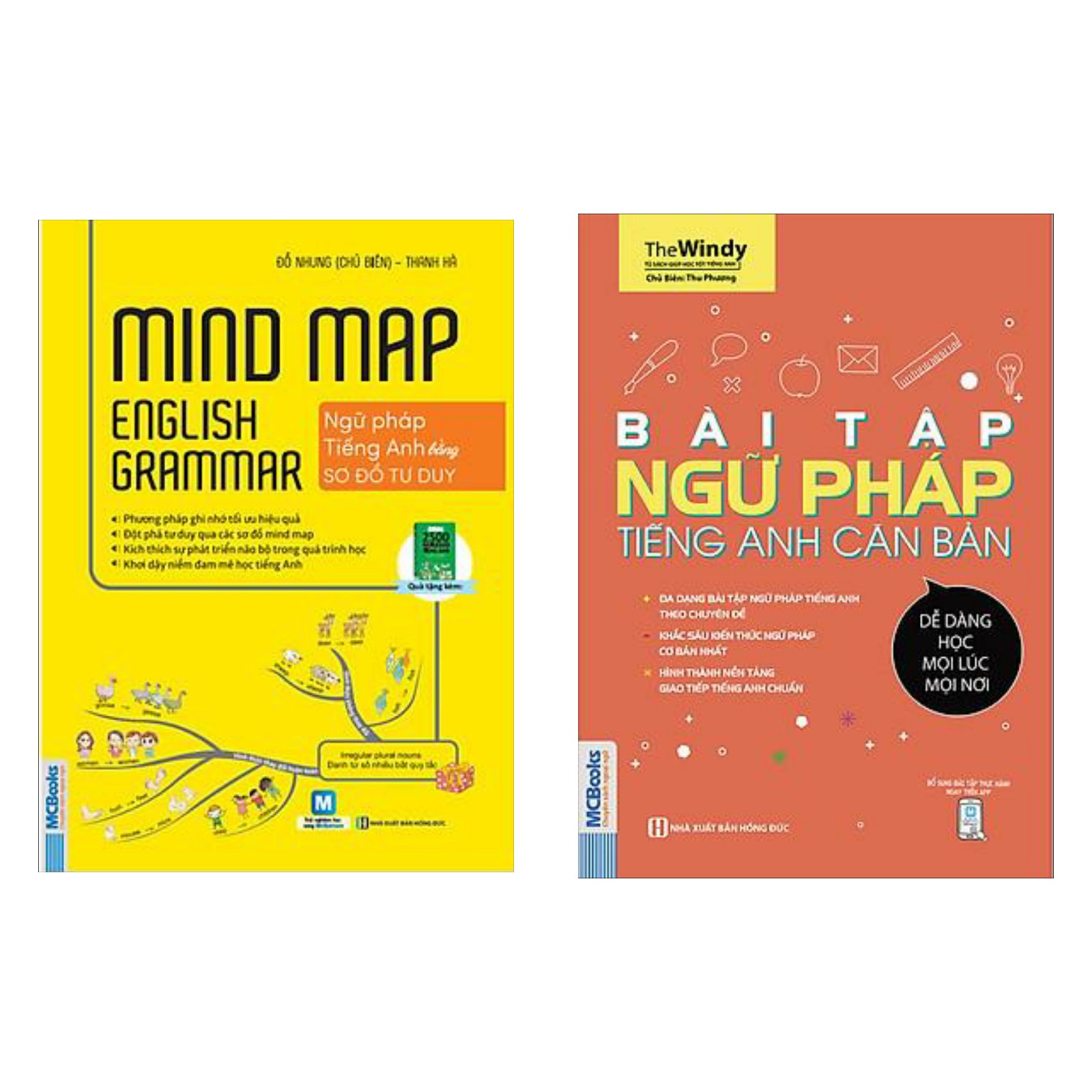 Combo học Tiếng Anh tại nhà: Bài Tập Ngữ Pháp Tiếng Anh Căn Bản + Mindmap English Grammar - Ngữ Pháp Tiếng Anh Bằng Sơ Đồ Tư Duy