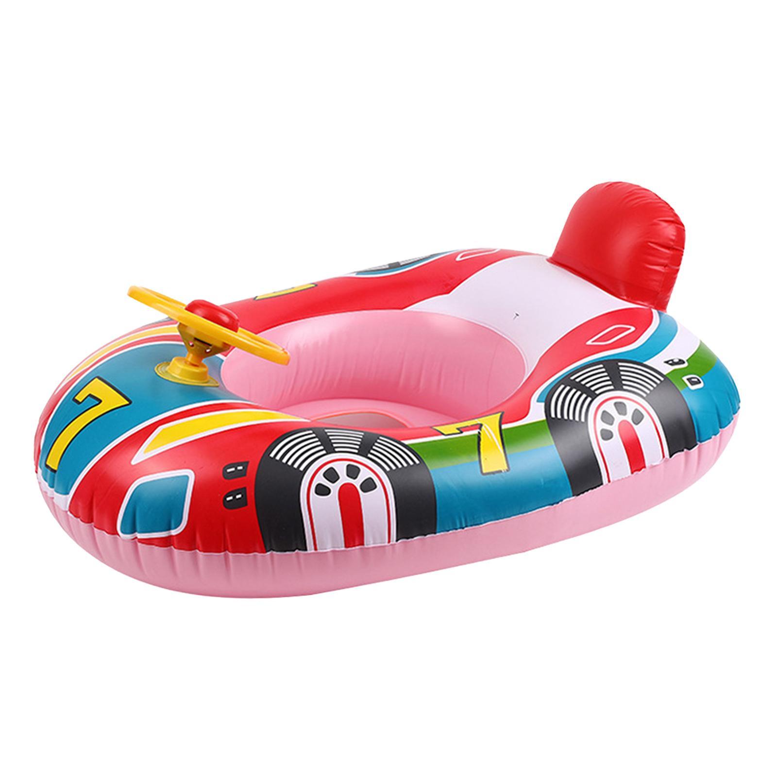 Float Infant Seat Boat Baby with Steering Wheel Swimming Rings