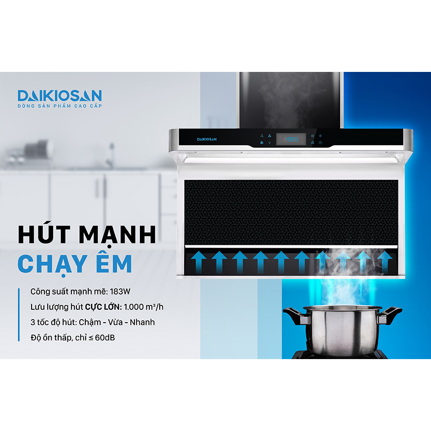 Máy Hút Mùi Gắn Tường Daikiosan DKH-000002 (90 cm) - Hàng Chính Hãng