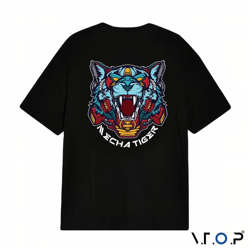 Áo thun nam nữ unisex oversize Tiger Black