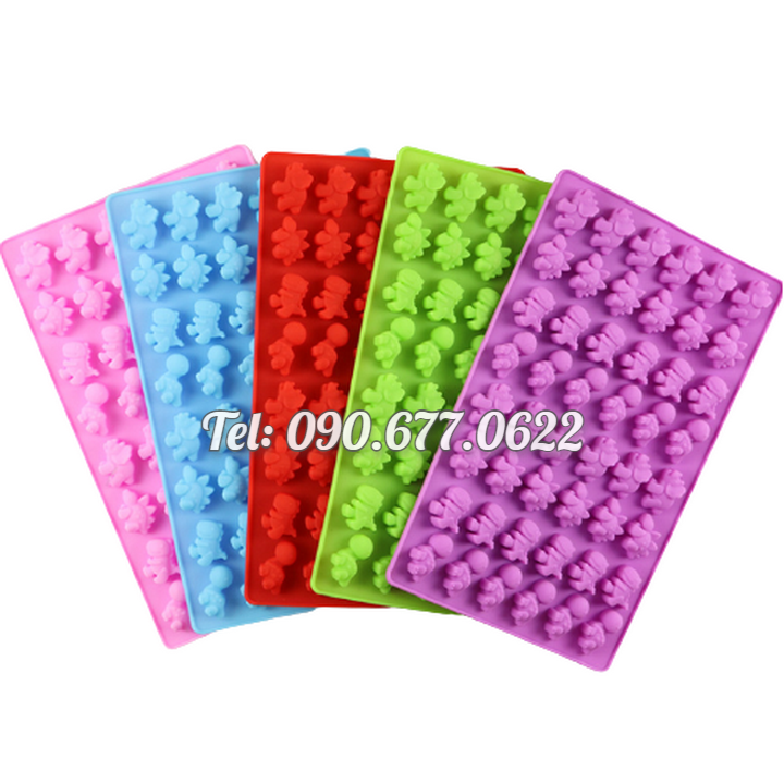 Khuôn silicone làm rau câu, kẹo dẻo, socola 48 con khủng long – Mã số 1431
