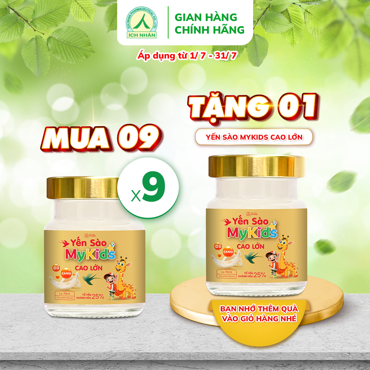 Yến sào Mykids giúp bé tăng khả năng hấp thụ, tăng sức đề kháng, khỏe mạnh và cao lớn hơn - Lọ 70ml - Bé Cao Hơn