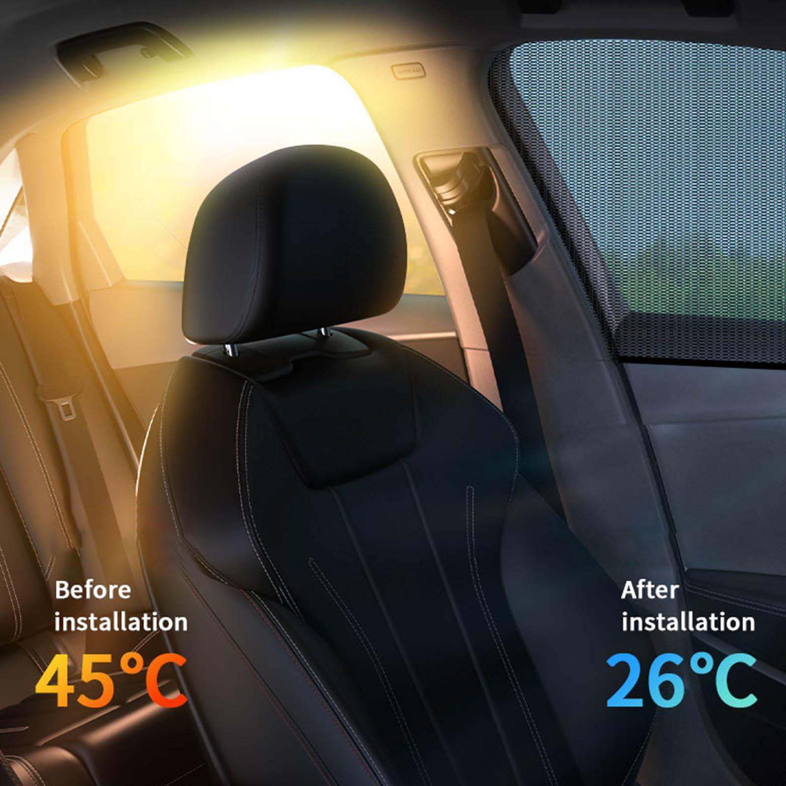 4Pcs Car Window Sun Blocker Block Mesh Sunshade for Front Rear Window