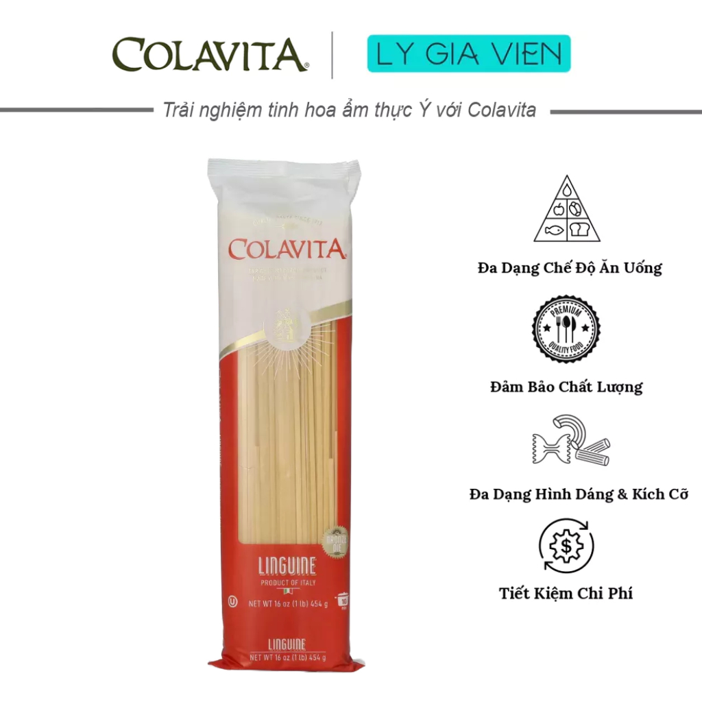 Mì Sợi Dẹt Nhập Khẩu Ý Colavita Linguine Pasta Bronze Die Cut