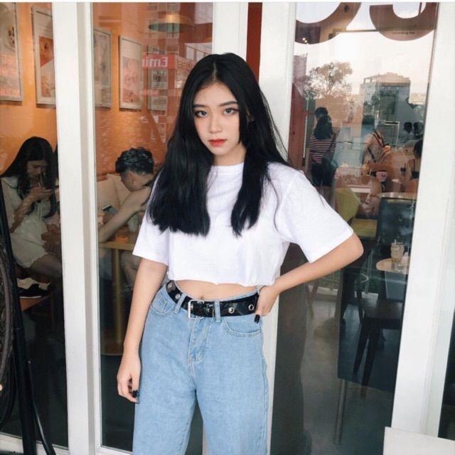 Áo thun form rộng croptop