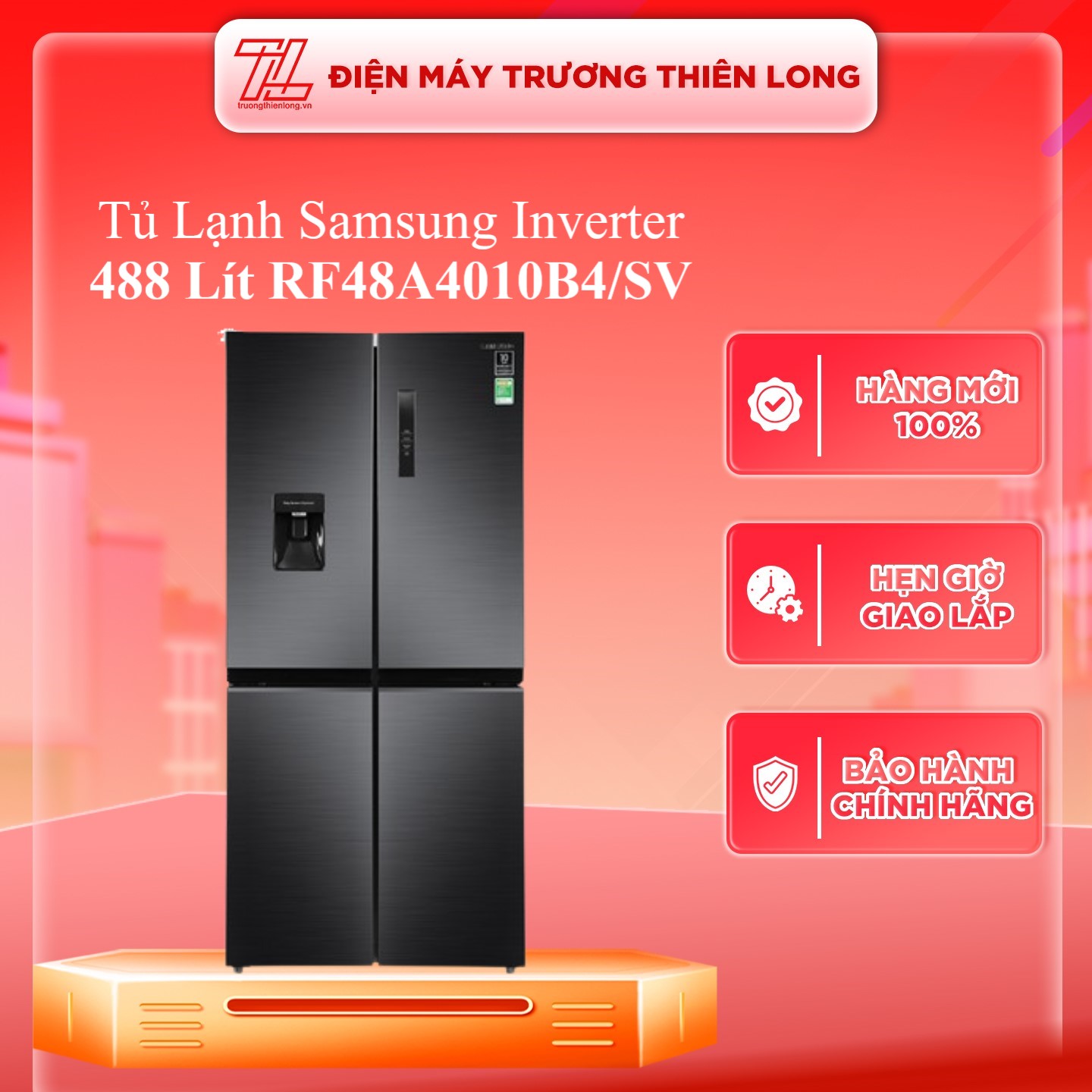 Tủ Lạnh Samsung Multidoor Inverter 488 Lít Rf48A4010B4Sv Mới 2021 - Hàng Chính Hãng - Chỉ Giao Hcm