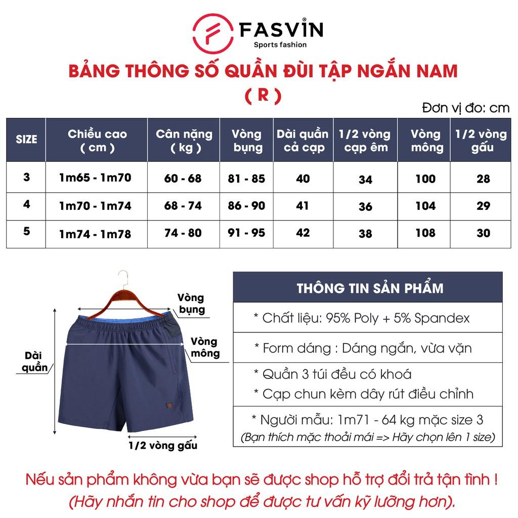  Quần đùi running nam Fasvin R21451.HN vải gió chun co giãn dùng khi thể thao hay mặc nhà