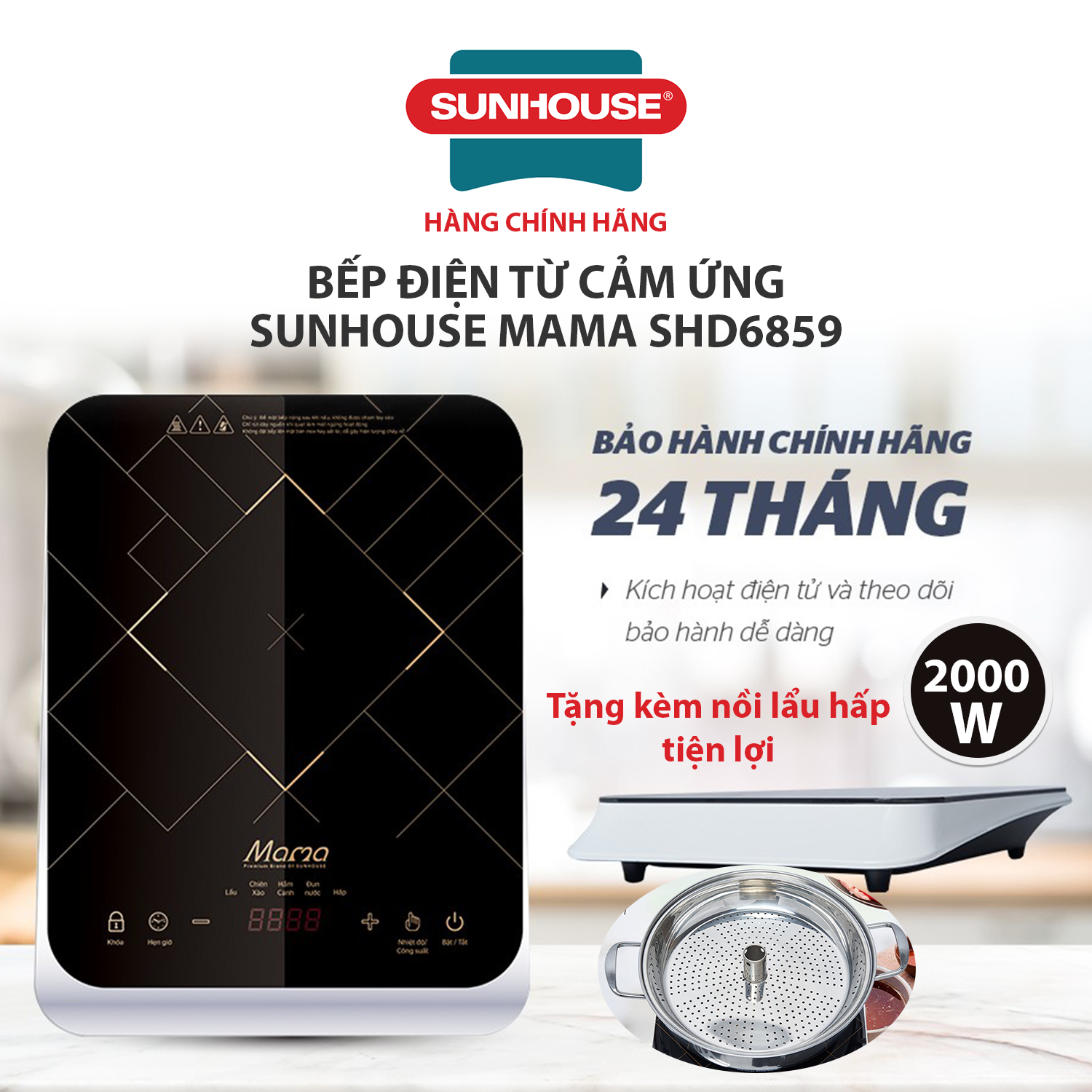 Bếp điện từ cảm ứng Sunhouse Mama SHD6859 - Hàng Chính Hãng