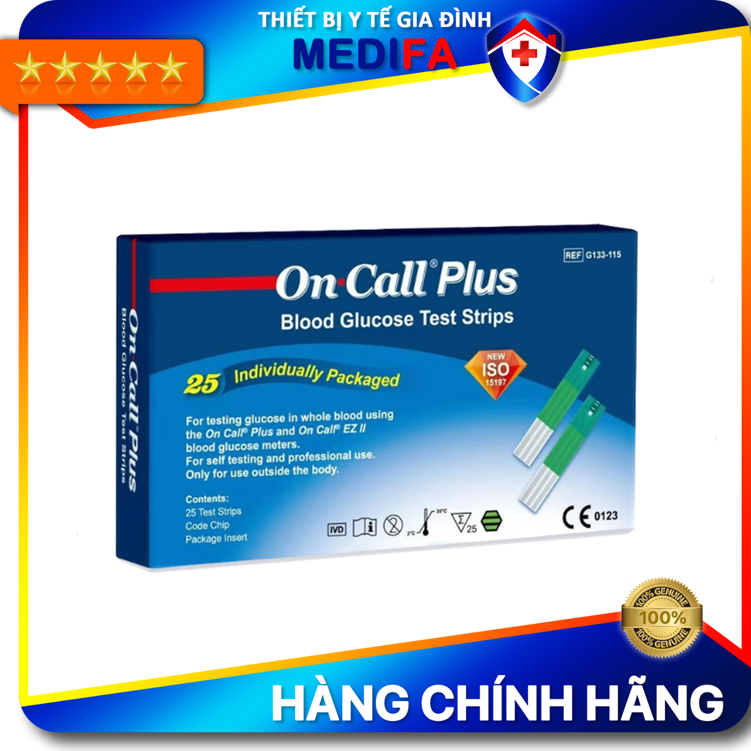 Que Thử Đường Huyết On - Call Plus 25 Quehộp