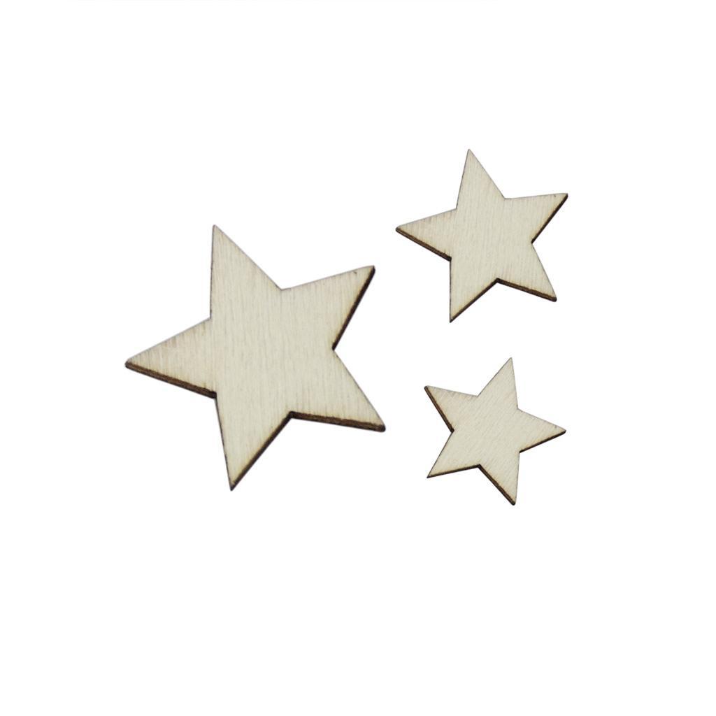 Unfinished Natural Star Christmas Shapes Wood Pieces DIY Craft for Scrapbook