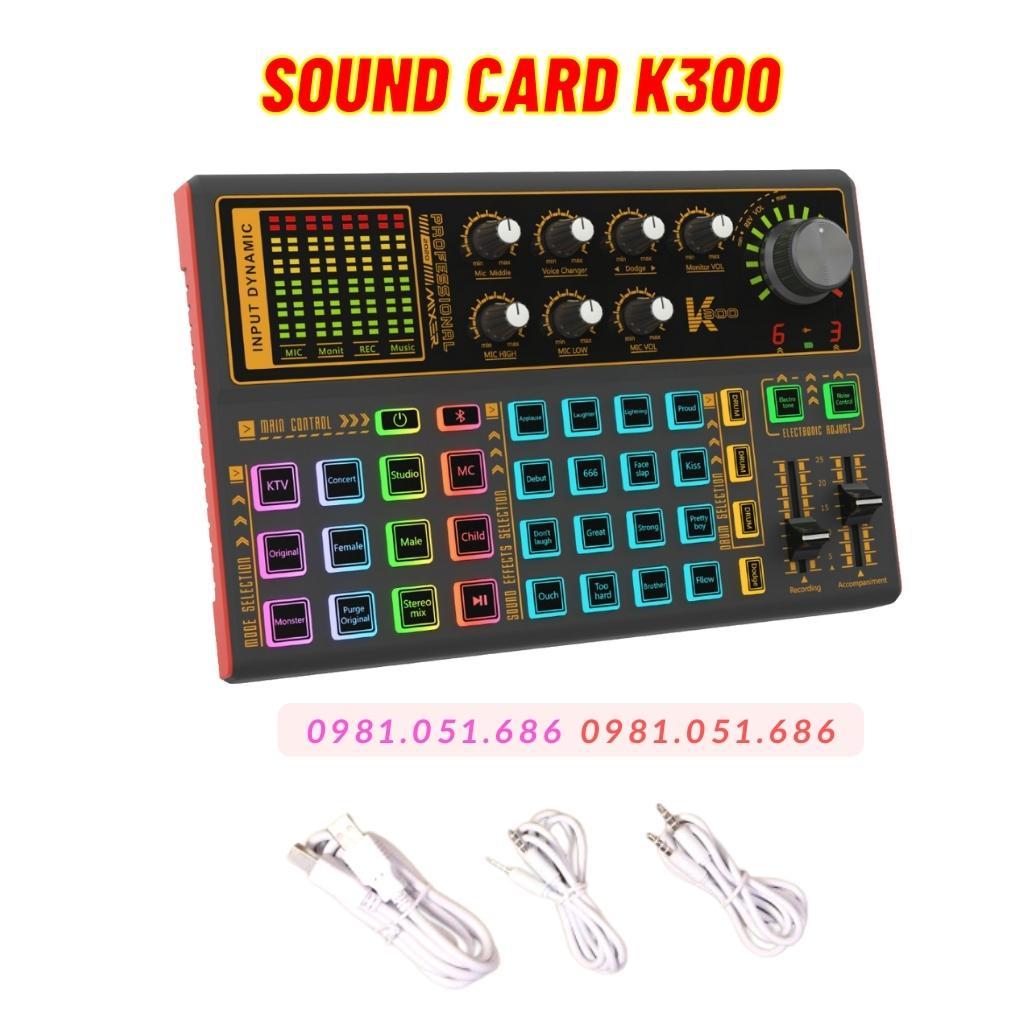 Bộ Sound Card K300 Mic SM8B Cao Cấp. Thu Âm, Livestream Chuyên Nghiệp Với Điện Thoại, Máy Tính Dễ Dàng Sử Dụng BH 1 Năm