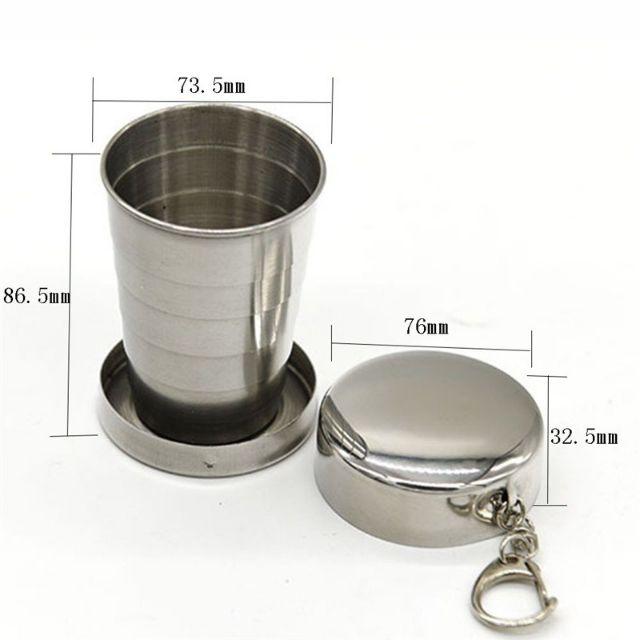 Cốc inox gấp gọn loại 1 dòng140ml, 240ml