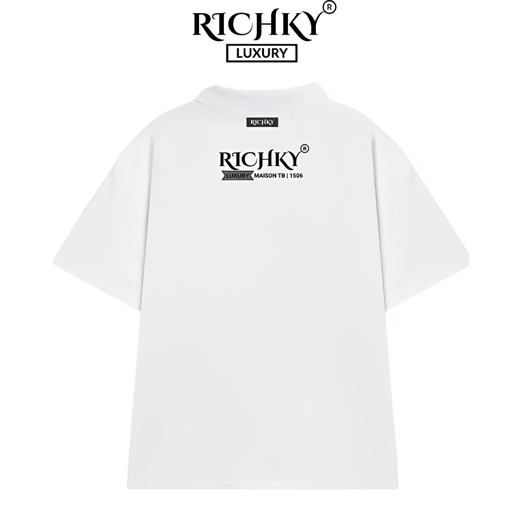 [Mã INBAU300 giảm 10% đơn 250K] Áo Polo Unisex Richky Polo Shirt Premium Luxury Maison TB Trắng – RKO2