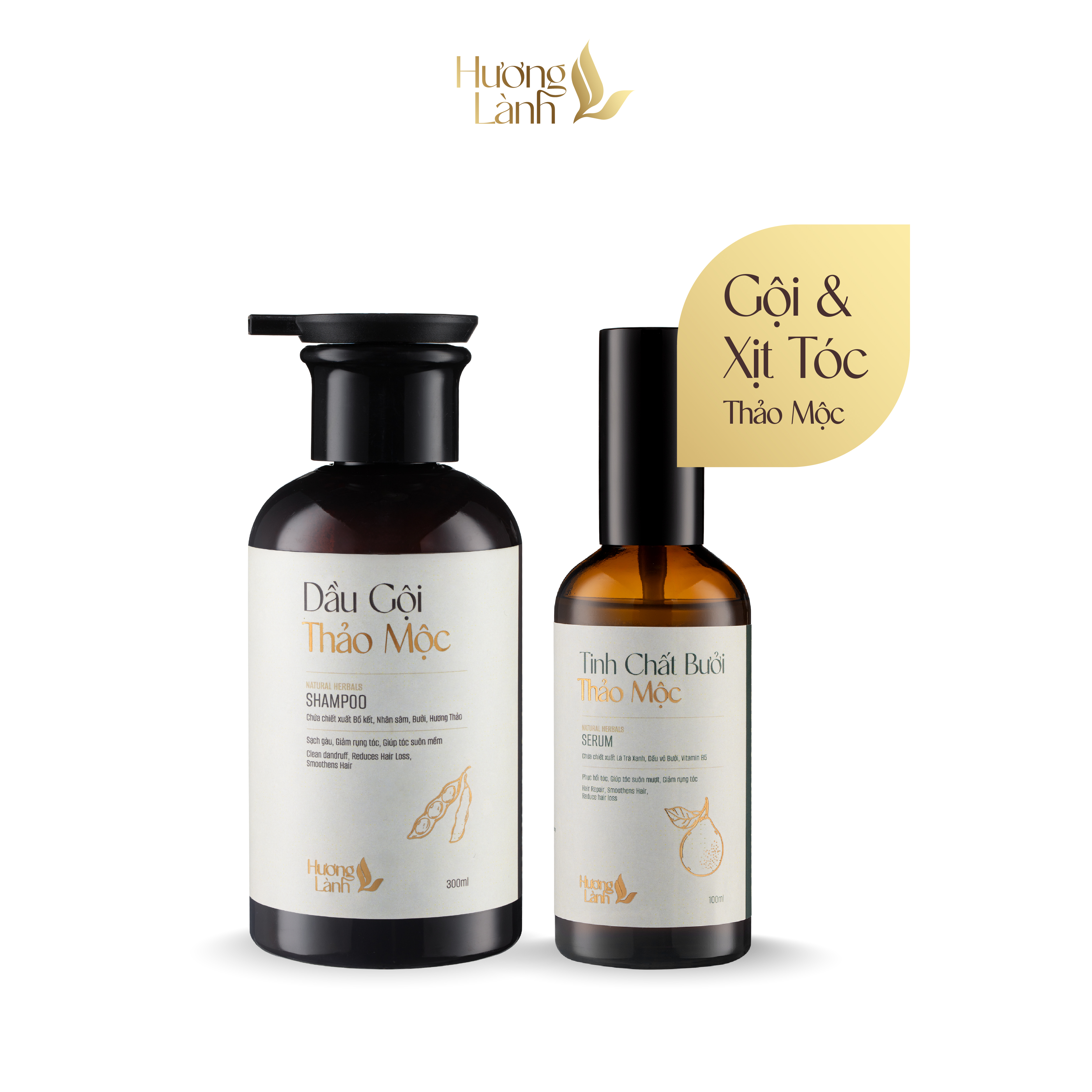 Dầu gội thảo mộc Hương Lành + Tinh chất bưởi thảo mộc Hương Lành