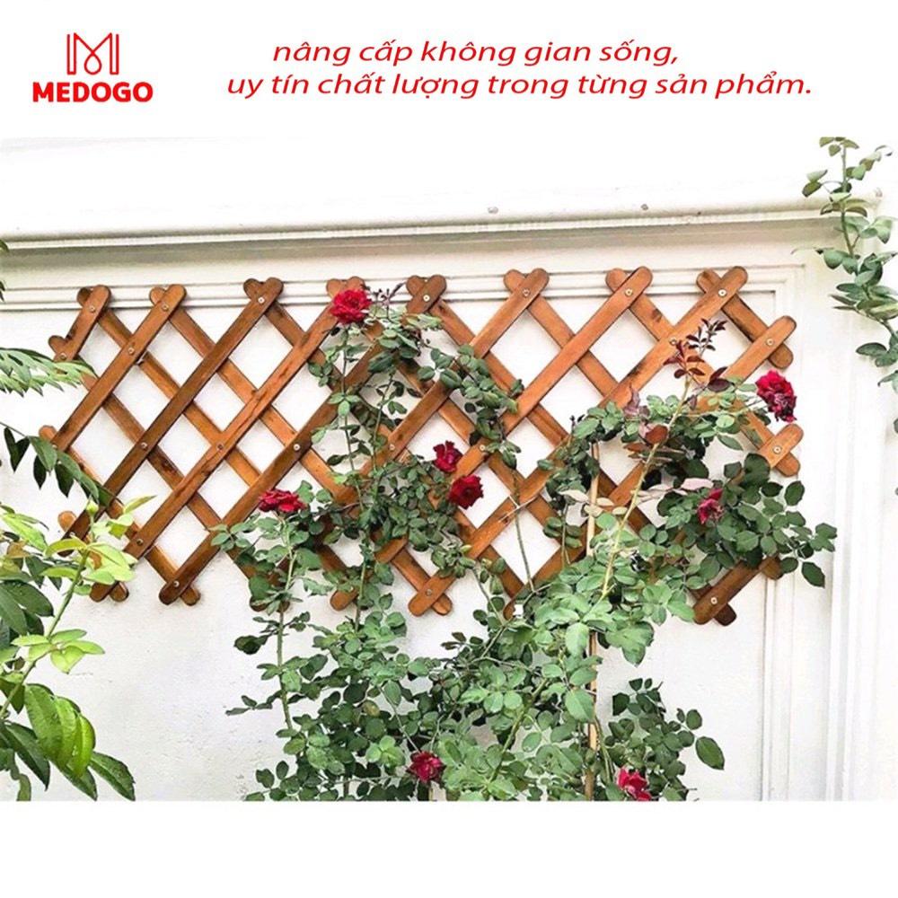 Giàn gỗ đa năng trang trí ban công, giàn leo cho cây, hoa, kệ gỗ gắn tường treo cây ban công