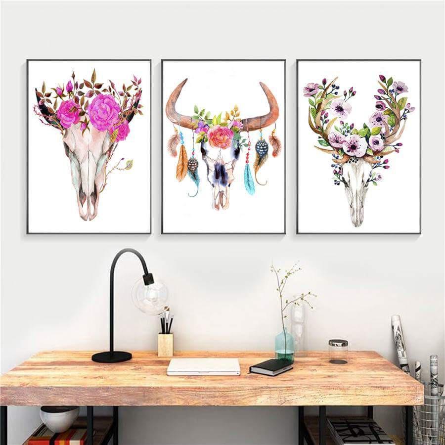 Bộ 3 tranh canvas hầm hố