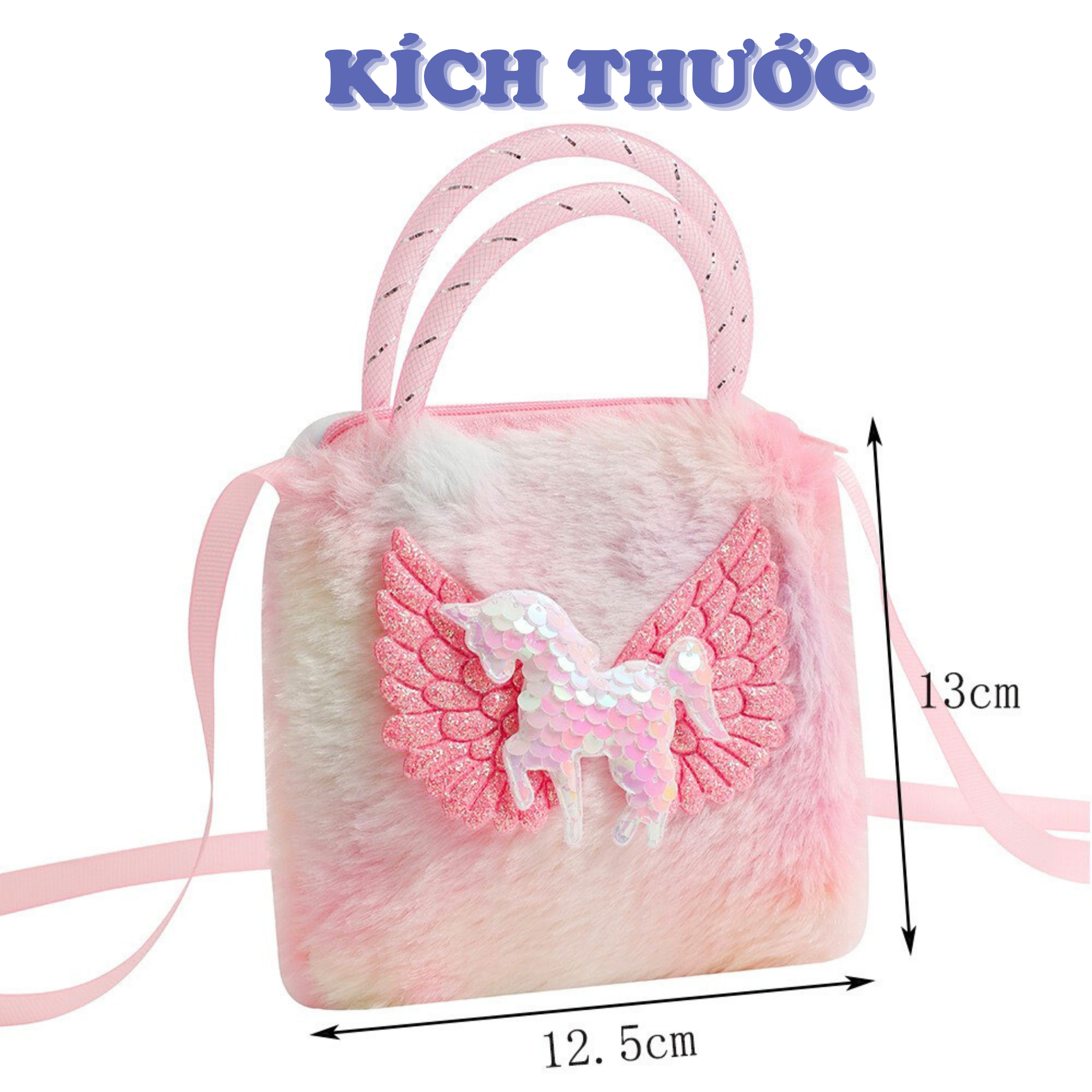 Túi đeo chéo cho bé phong cách Hàn Quốc Baby-S, Túi xách cho bé gái hình chú kỳ lân phối màu xinh yêu - STX042