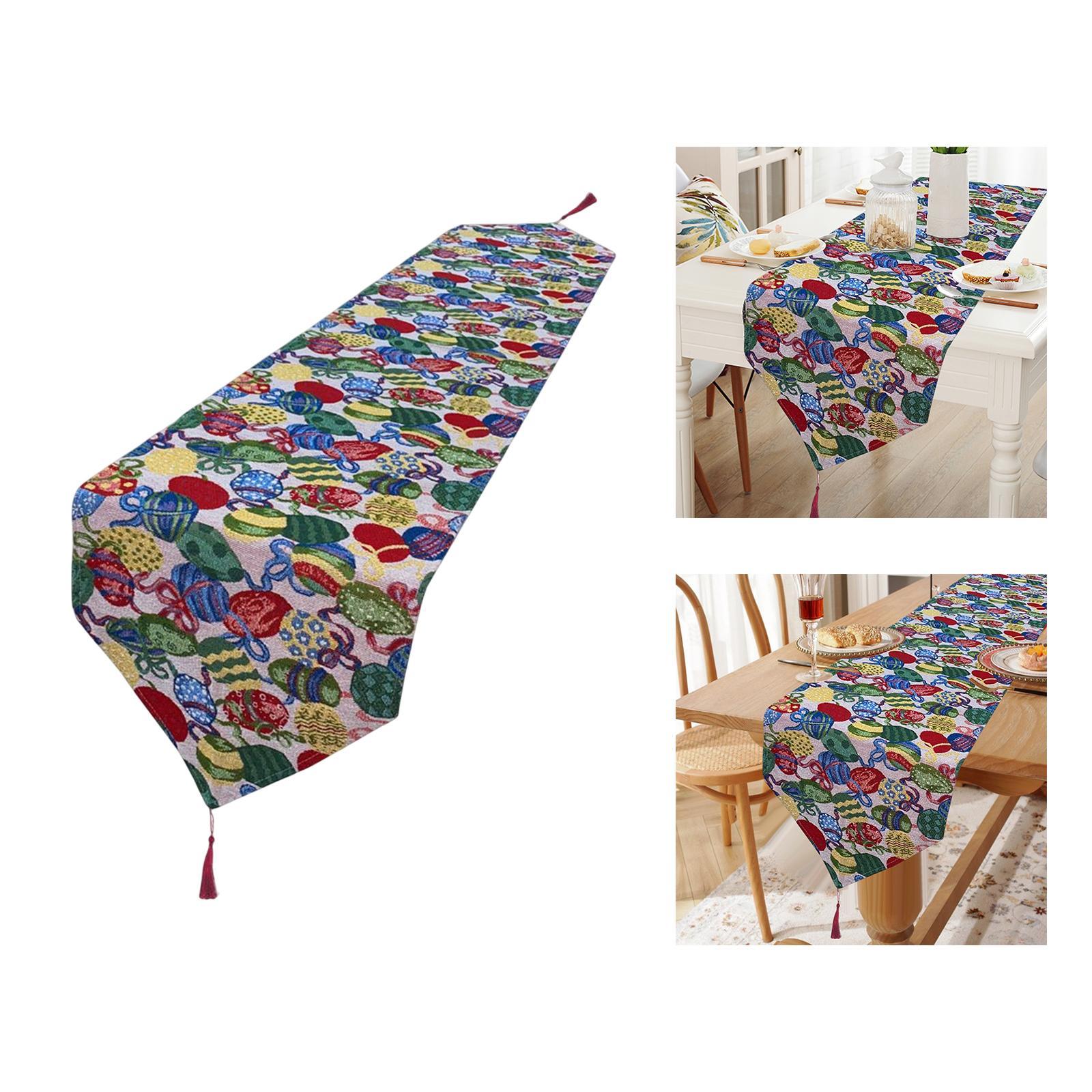 Cute Easter Table Runner Easter Eggs for Indoor Outdoor Holiday Dining