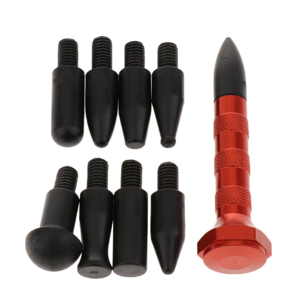 2 Sets Paintless Dent Repair Tap Down Pen Dent Removal Tools Silver+Orange