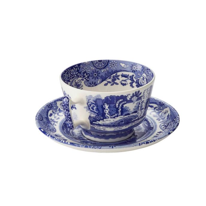 Bộ chén trà màu xanh phong cách vintage nhập khẩu Anh Quốc PM SPODE BLUE ITALIAN BLI1130